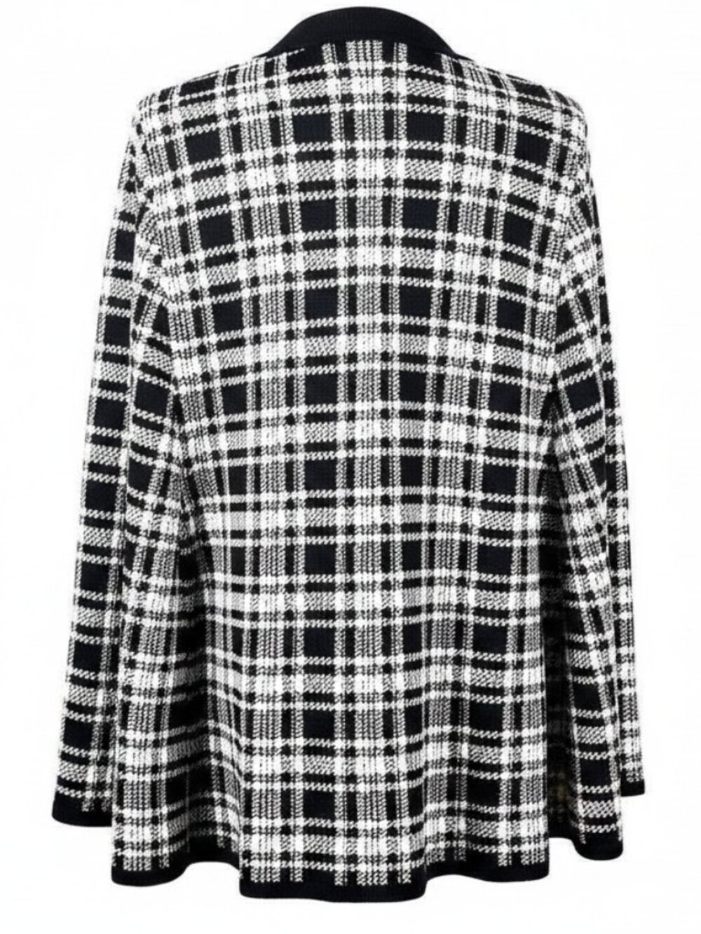 Skovhuss *Danish* Black Plaid Cotton Blend Leather Closure Cape - Picture 9 of 15